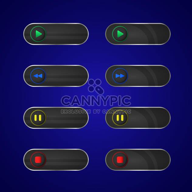 Vector set of media player buttons - Free vector #128830