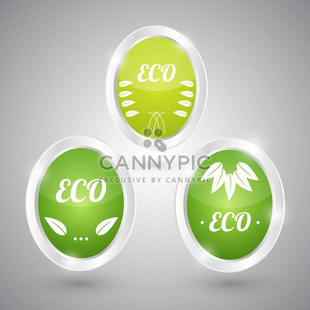 set of green eco natural signs - vector #129110 gratis