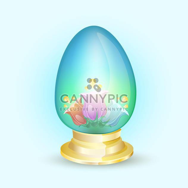 vector floral easter holiday egg - vector gratuit #129120 