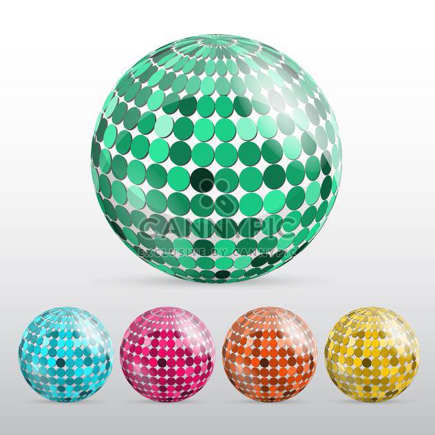 glossy colorful disco balls - Free vector #129150