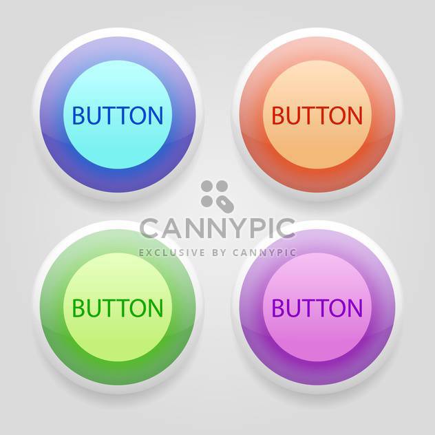 set of colorful 3d buttons - Free vector #129240