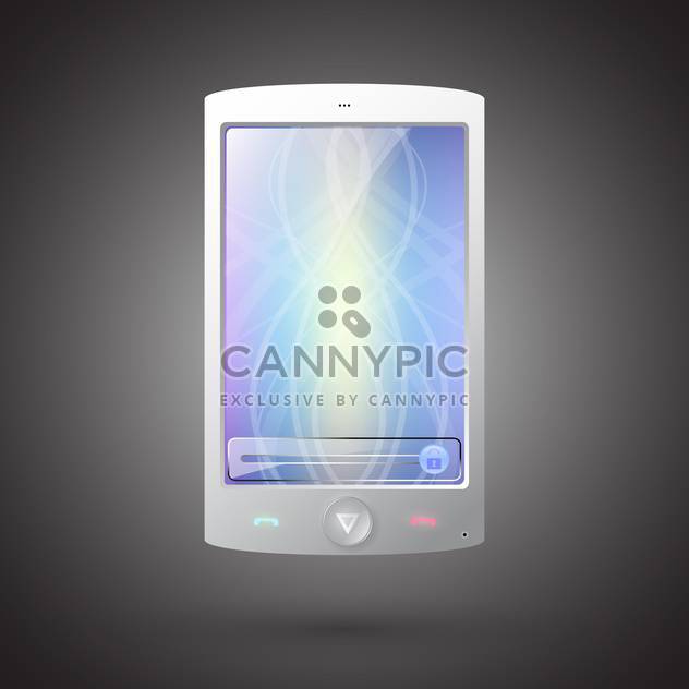 Vector illustration of modern touch phone on dark background - vector gratuit #129420 