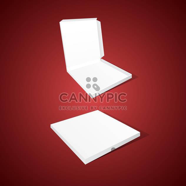 Vector illustration of white pizza boxes on red background - vector gratuit #129660 