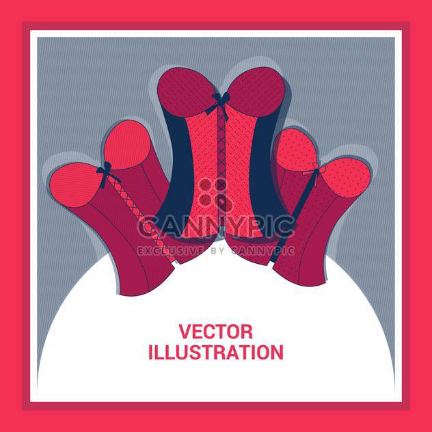 Vintage vector background with female red corsets set - Kostenloses vector #129830