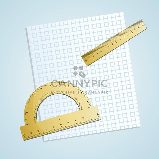 Vector illustration of chequered paper with rulers on blue background - Kostenloses vector #129860