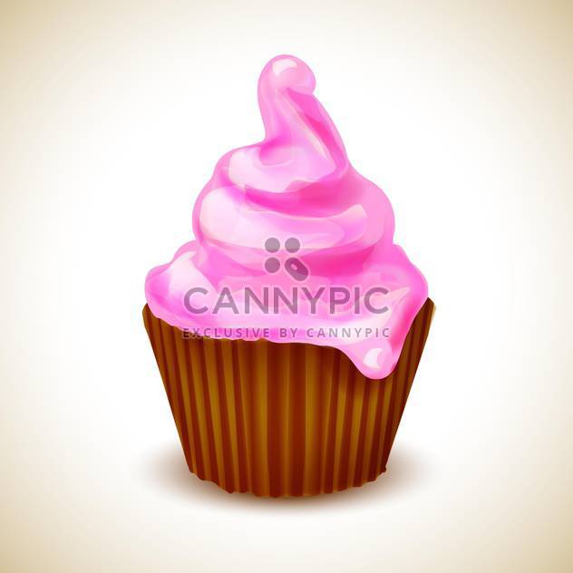 Vector illustration of birthday card with cupcake - Kostenloses vector #130200