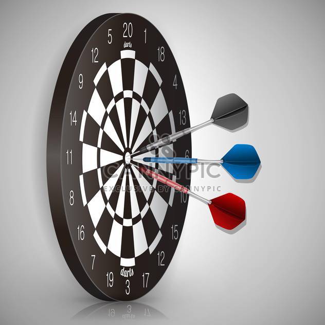 Vector illustration of colorful darts hitting a target - vector #130230 gratis