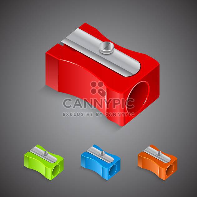 Set with plastic colored pencil sharpeners - бесплатный vector #130410