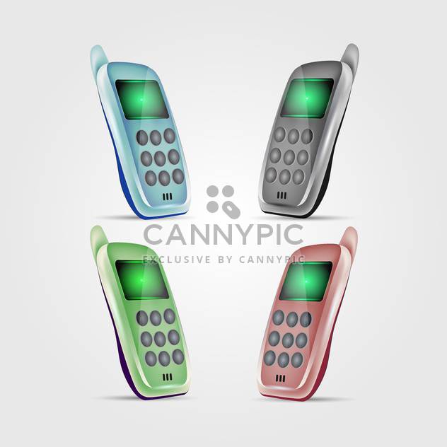 Set with vector cell phones - vector gratuit #130460 