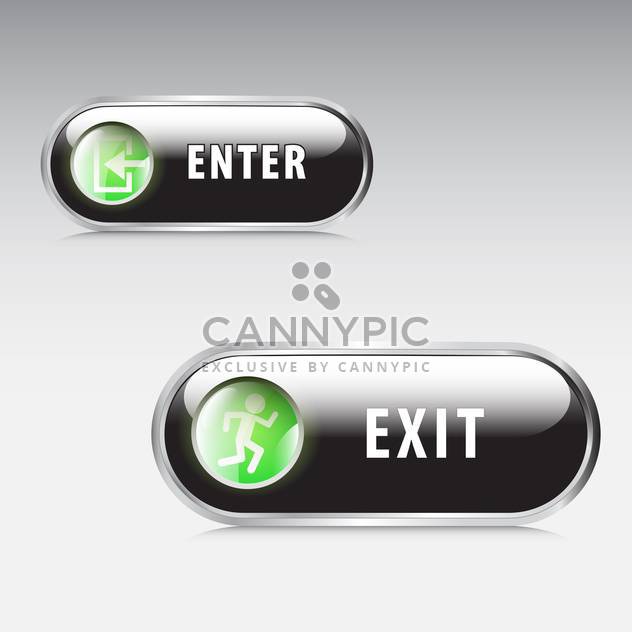 Enter and exit vector signs on grey background - vector gratuit #130630 