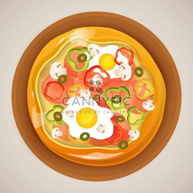 vector illustration of hot pizza on grey background - бесплатный vector #130670