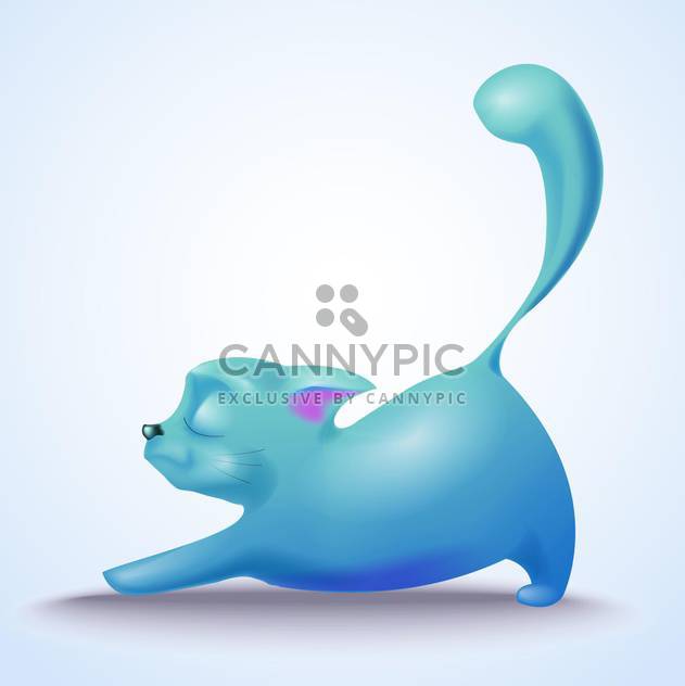 Cute vector cat on white background - vector gratuit #130710 