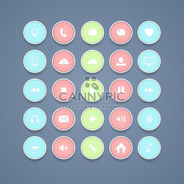 round shaped communication icons on blue background - vector gratuit #130750 