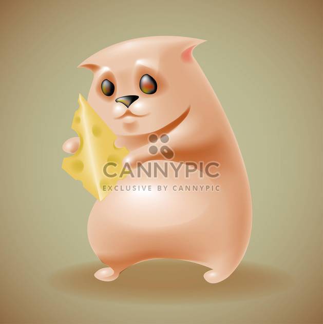 Hamster with cheese vector illustration - бесплатный vector #130990
