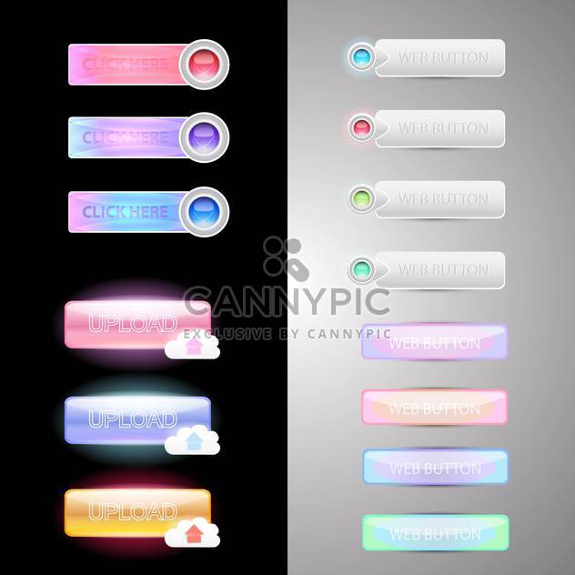 Web colorful buttons set - Free vector #131100