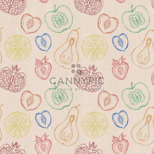 Cute fruits seamless vector background - vector gratuit #131200 