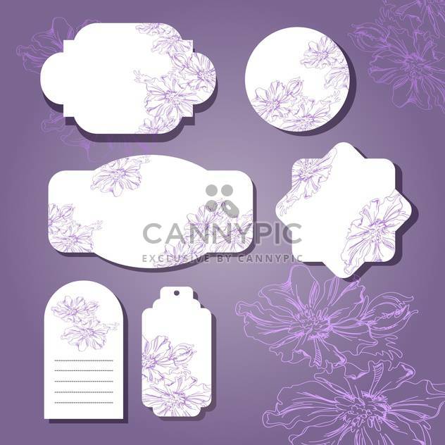 Collection of floral retro grunge labels, banners and emblems - Kostenloses vector #131360
