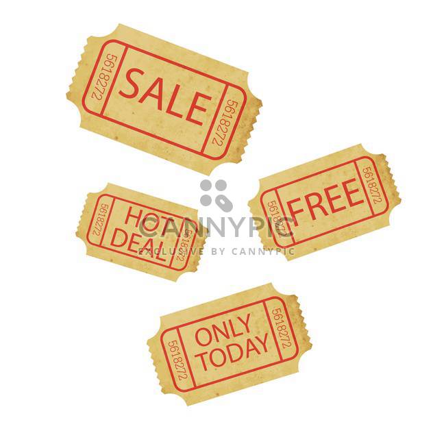Sale tickets on white background - vector gratuit #131630 