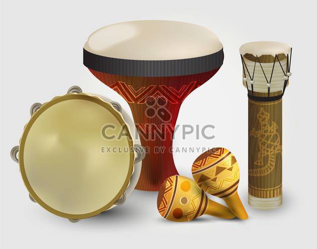 Percussion drums collection on white background - бесплатный vector #131770