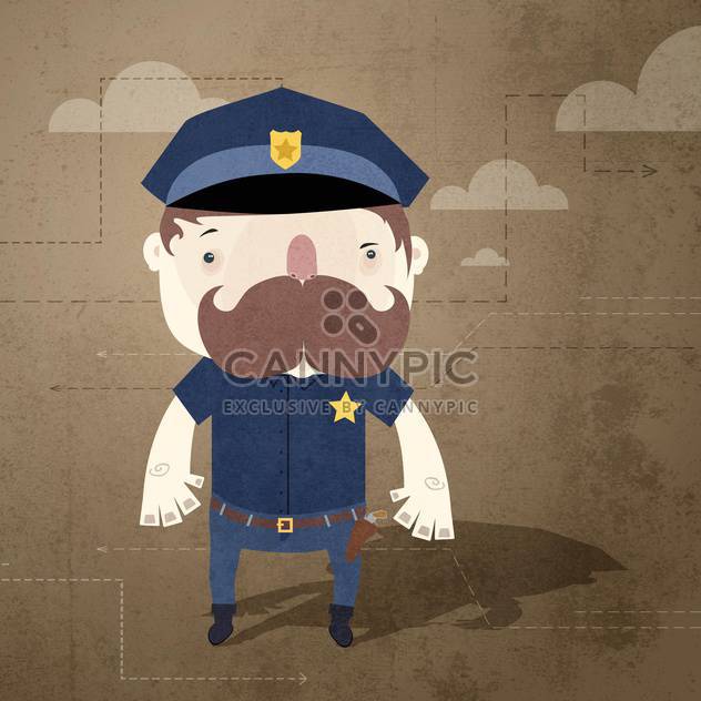 Vector grunge background with policeman - vector gratuit #131790 