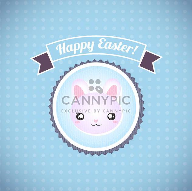 Happy easter cards illustration retro vintage with easter bunny - vector #132010 gratis