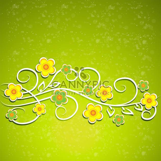 Green vector floral background - Free vector #132070