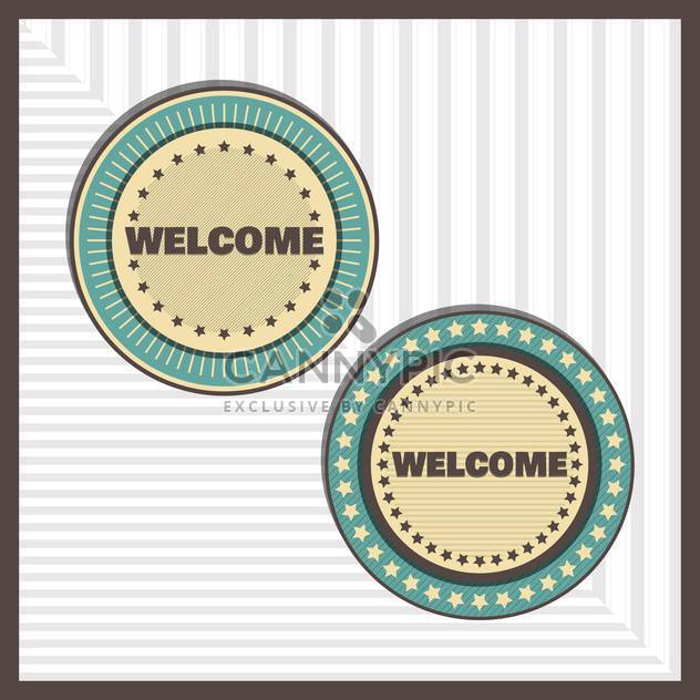 Vintage welcome labels,vector illustration - vector gratuit #132300 
