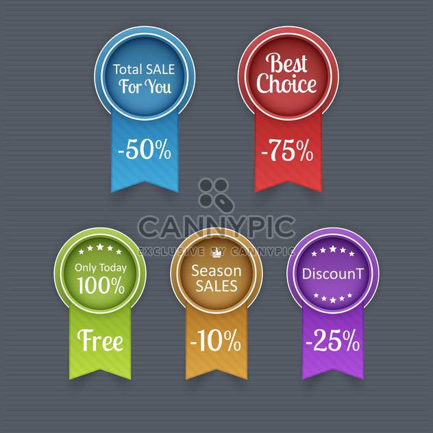 Sale tags with discount 10 - 75 percent text,vector illustration - бесплатный vector #132330