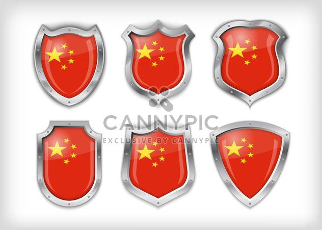 Different icons with flags of China,vector illustration - vector #132370 gratis