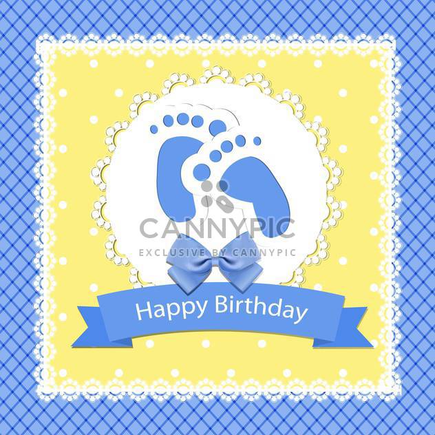 happy birthday baby arrival card - vector #132520 gratis