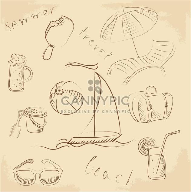 summer lounge doodles set - Free vector #132670