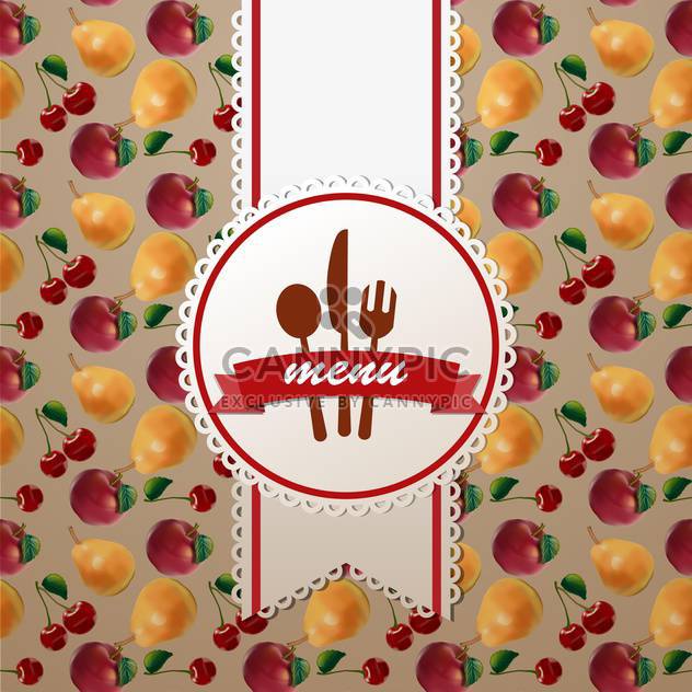 menu design on fruit background - vector gratuit #132830 