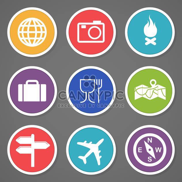 travel and tourism icons set - Kostenloses vector #132980