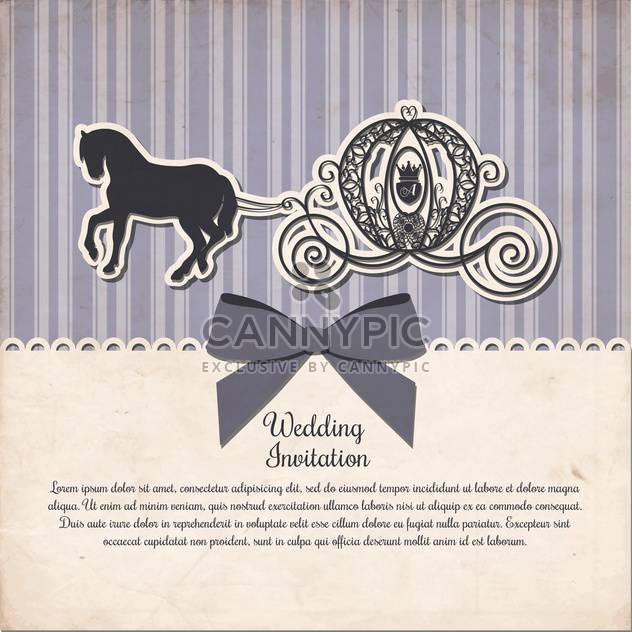 vintage horse carriage invitation template - vector #133000 gratis