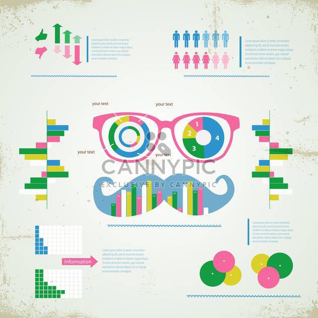 hipster infographic set background - vector gratuit #133140 