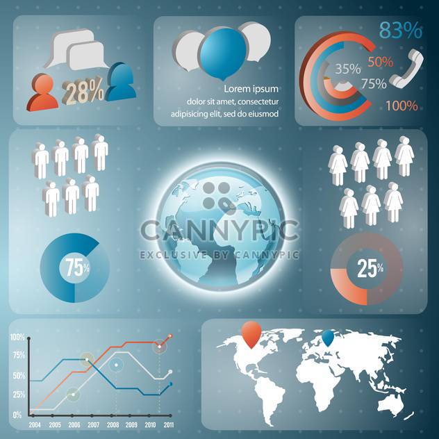 business infographic elements set - vector #133170 gratis