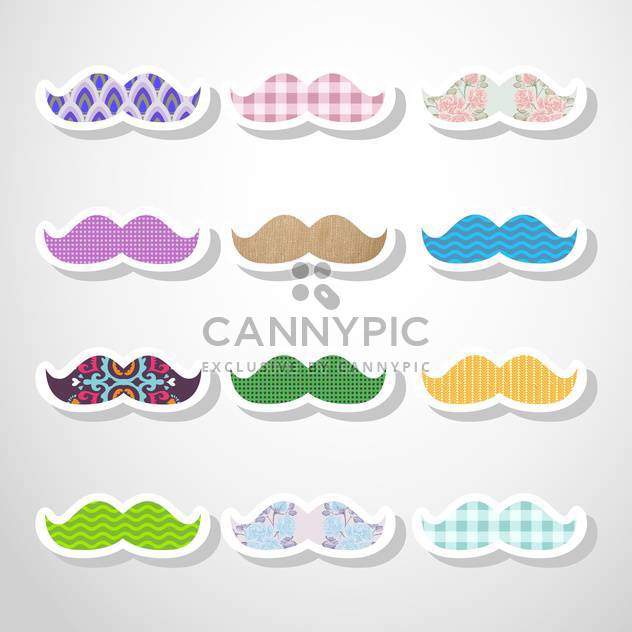 vector set of hipster mustache - Free vector #133280