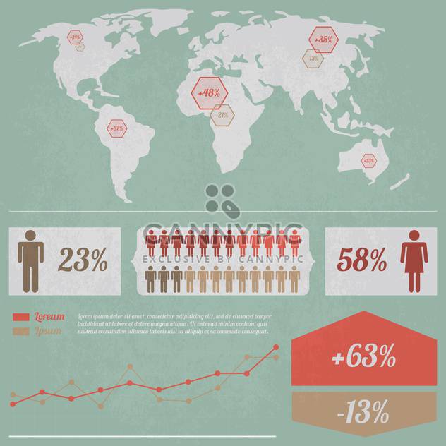 business population infographics set background - vector gratuit #133520 