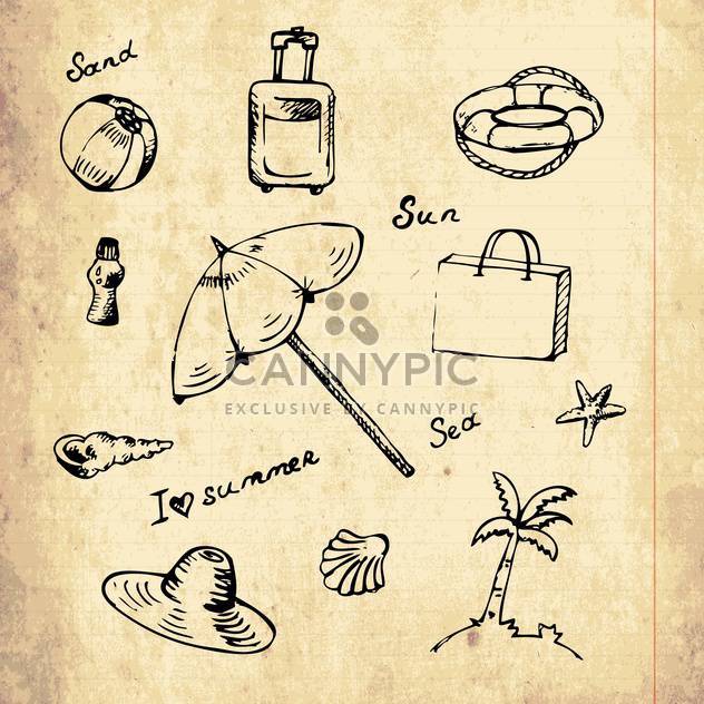 summer vacation holiday icons - vector gratuit #133950 