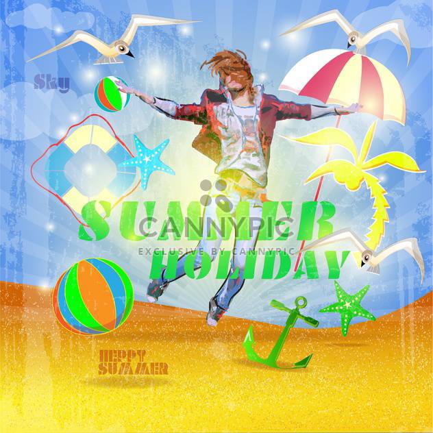 vintage summer holiday poster - vector #134170 gratis