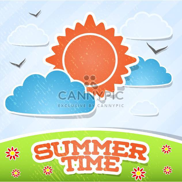 summer time card vacation background - Free vector #134180