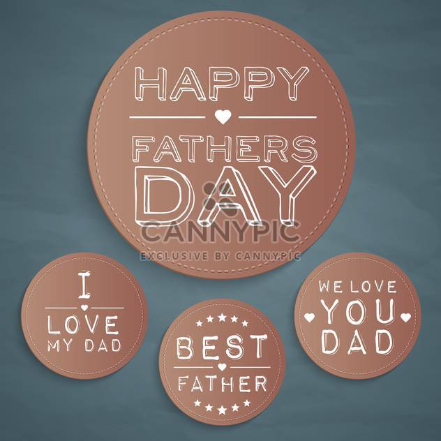happy father's day labels set - vector #134430 gratis