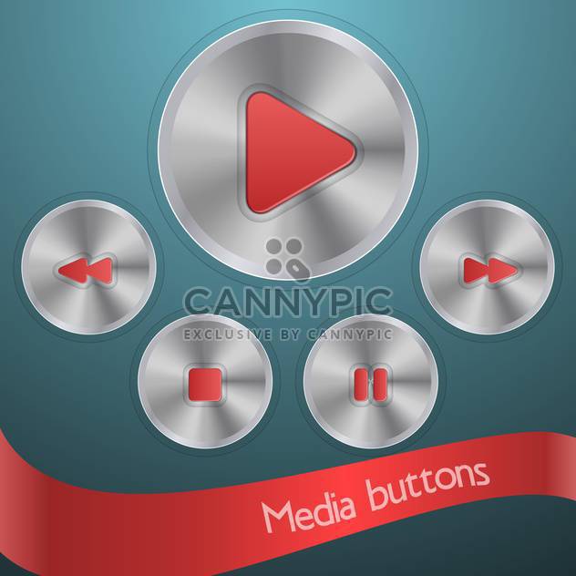 media or audio buttons set - Free vector #134450