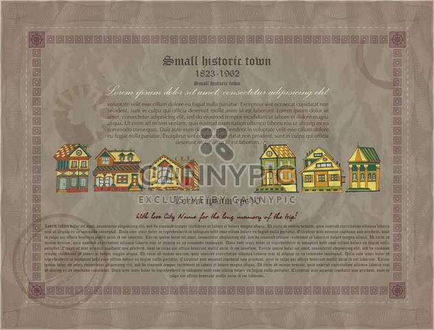 retro document of small historic town - Kostenloses vector #135130