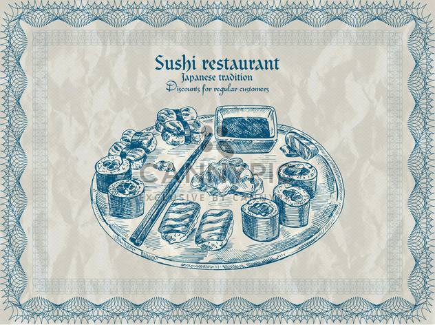 vintage sushi restaurant banner vector illustration - бесплатный vector #135200